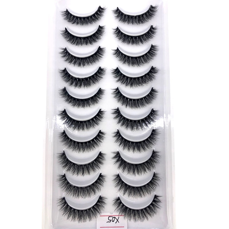 Short lashes 10 Pairs 3D Mink Lashes Natural Eyelash Dramatic False Eyelashes Faux Cils Fake Eyelash Extension maquiagem