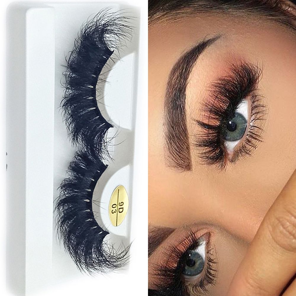5Pairs 3D Mink Cat Eye Lashes Transparent Stem End Eye Elongated Eyelashes Full Strip Wispy Volume Fox Eye Lashes