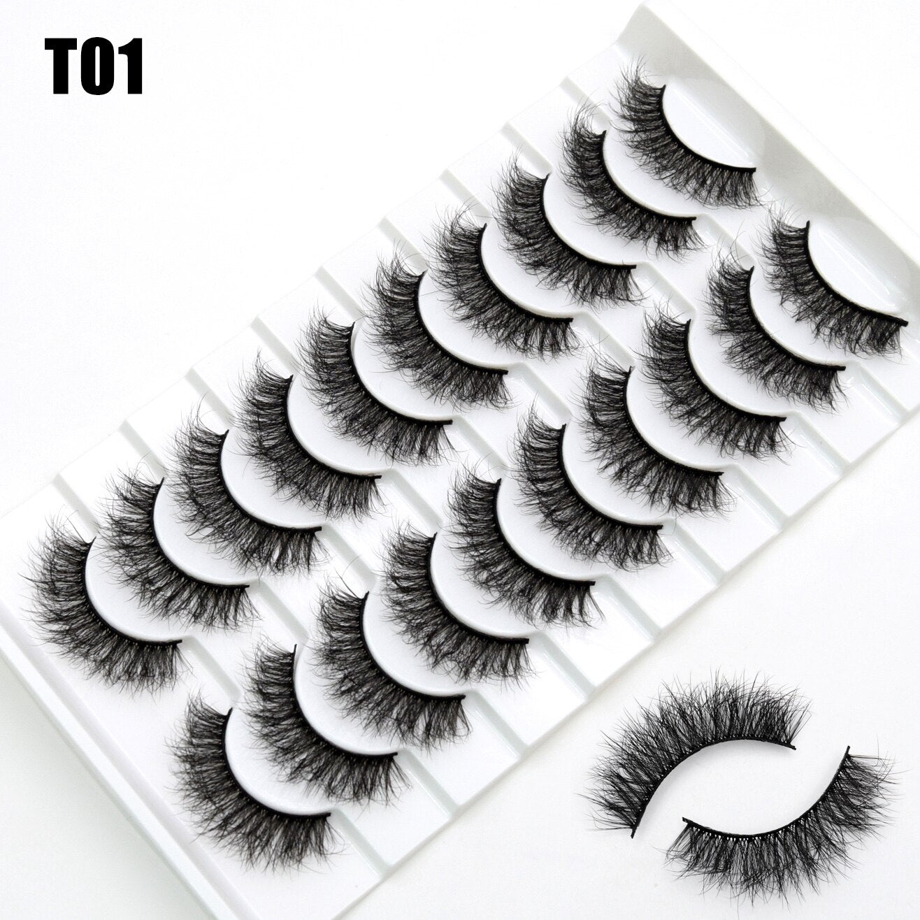3/10 Pair Eyelashes 3D Faux Mink Lashes Wispy Natural Long False Eyelashes Wholesale Mink Lashes Reusable LasheS