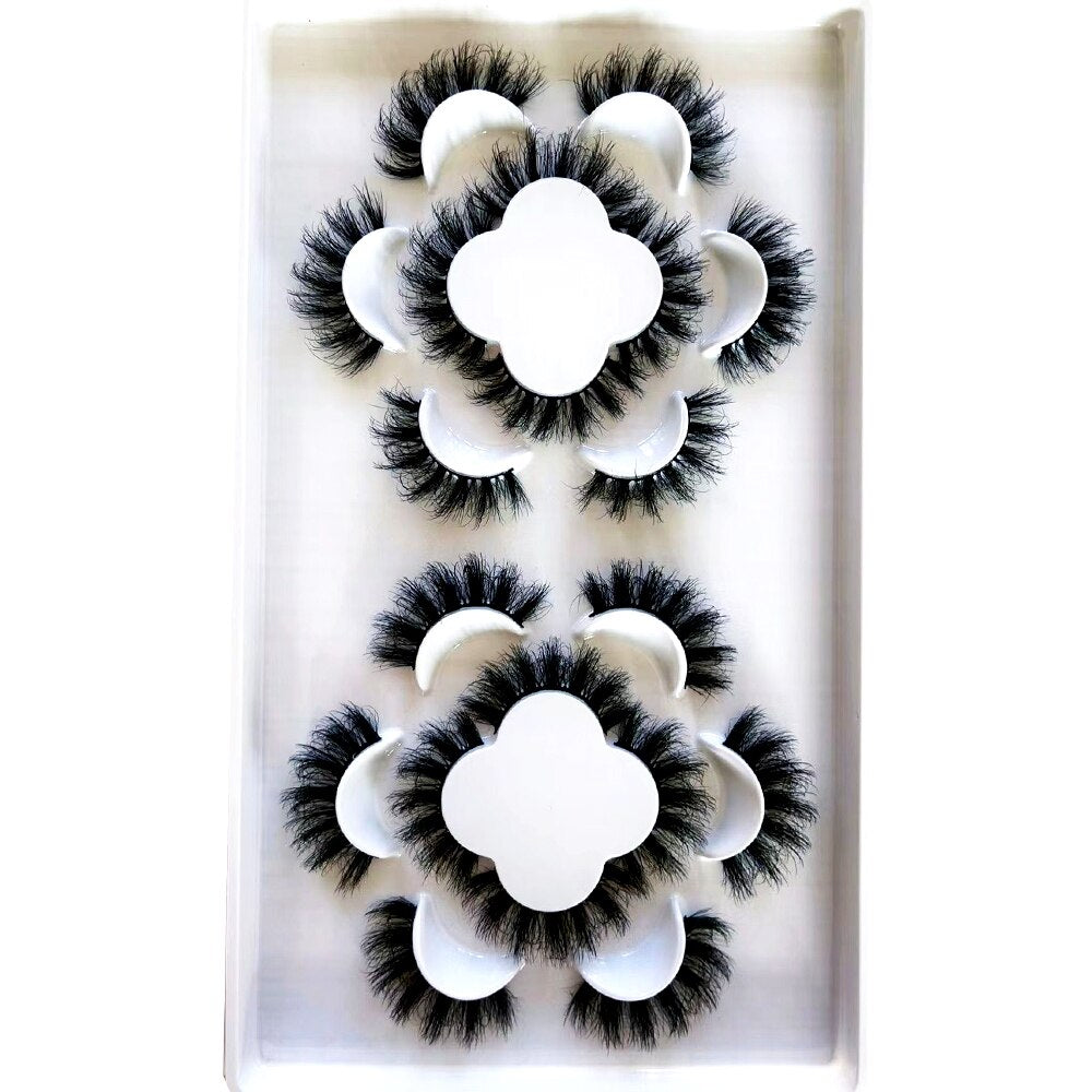 Reusable mink eyelashes 25mm lashes fluffy messy 3D mink lashes 3 pairs natural Long Thick false eyelashes extension