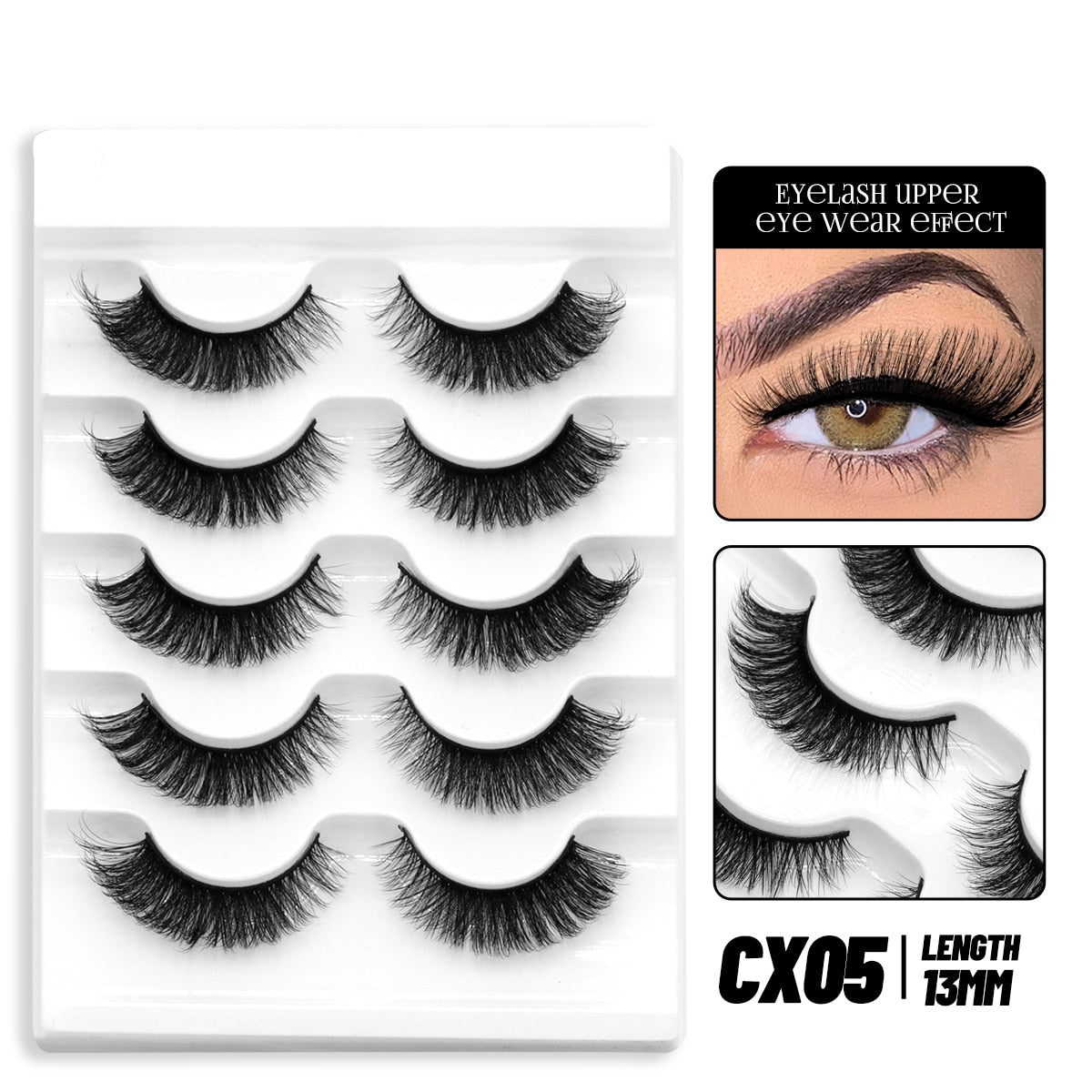 Cat Eye Lashes Natural long Clear Band Lashes Faux Mink Eyelashes Winged End Eye Elongated Eyelashes Fake Lashes Soft