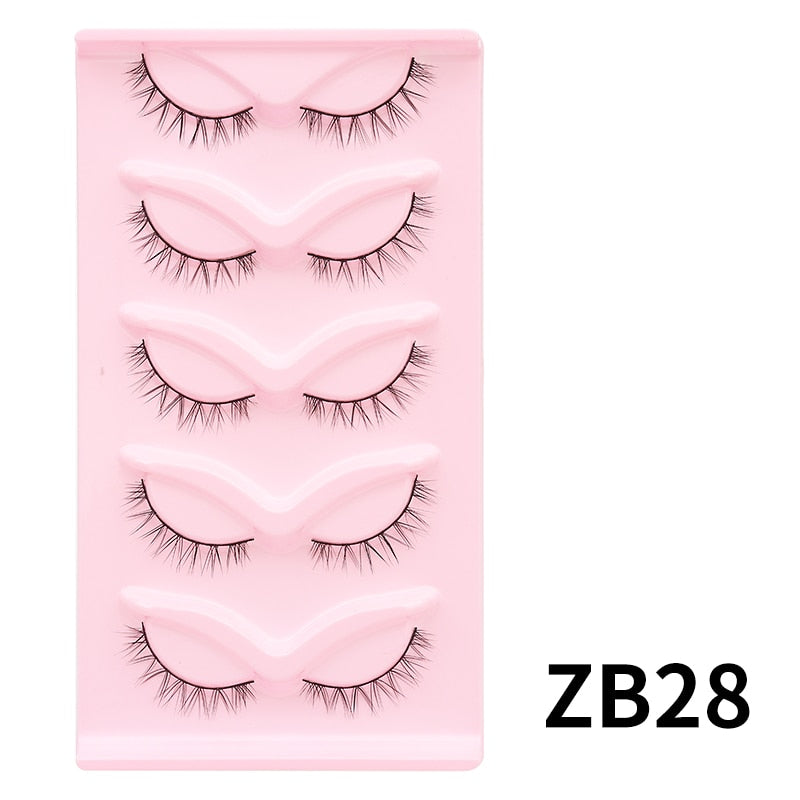 5/7/10Pairs Cat Eye Lash False Eyelashes Natural Faux Mink Eyelashes
