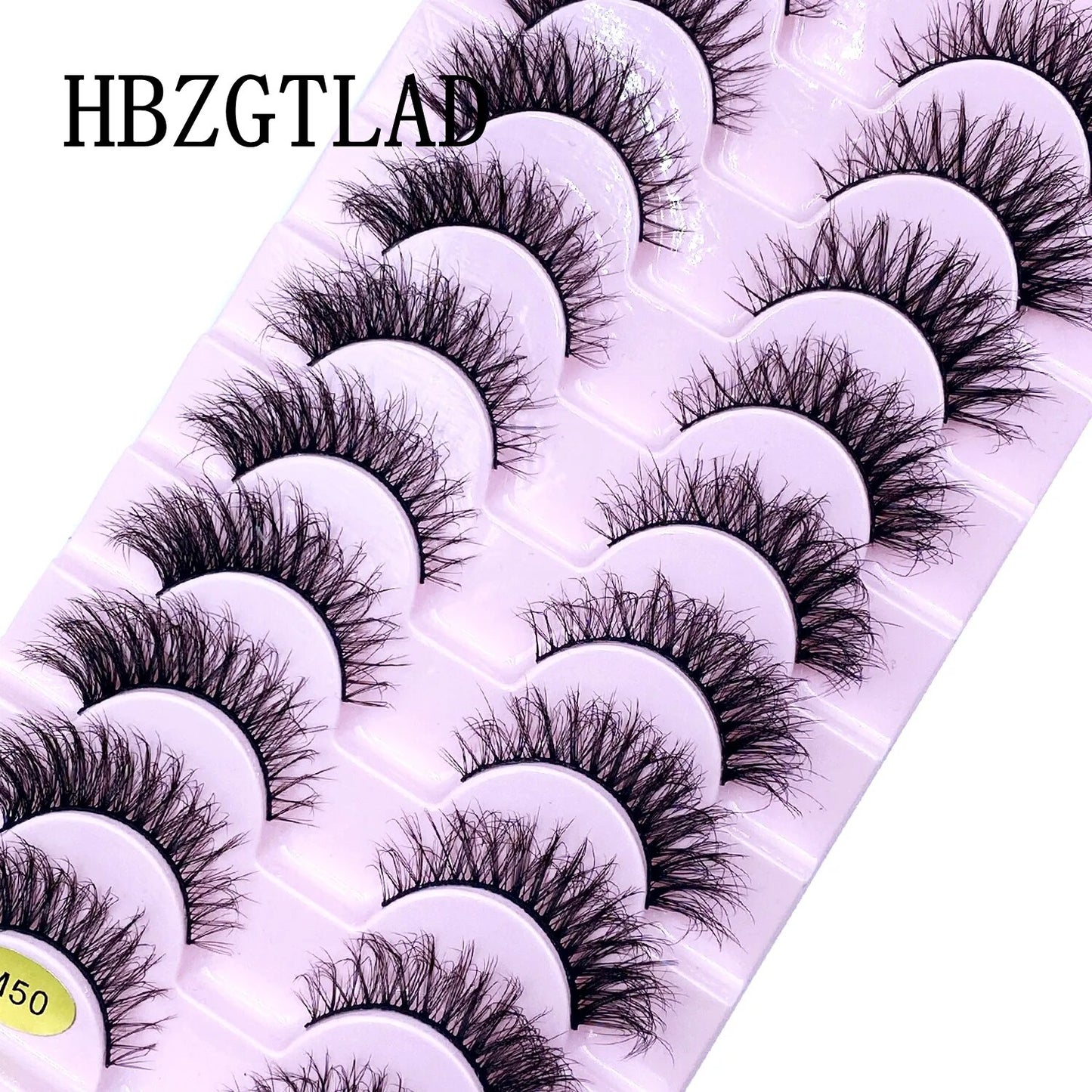 Fluffy 10 Pairs Faux Mink False Eyelashes Natural Long Lashes Crisscross Wispy Fake Eyelashes Extension