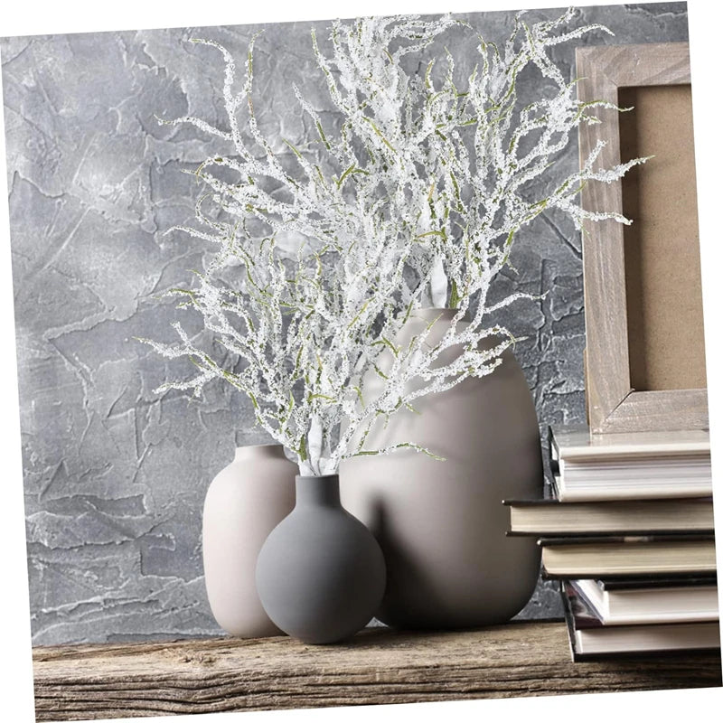 6PCS Artificial Plants DIY Christmas Wreath Home Decor Wedding Party Decorative Flowers Vase Ornamental Flowerpot Fake PE Branch