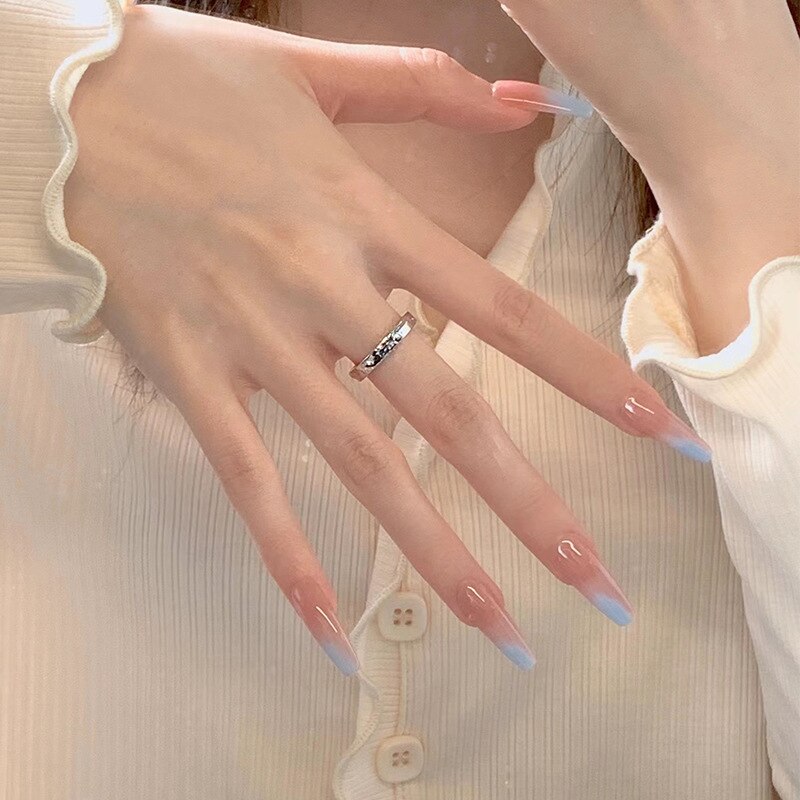 24pcs Press on Nails Short Fake Nails with Glue Jelly Gradient Design Detachable Artificial Nail Acrylic Coffin False Nails Tips