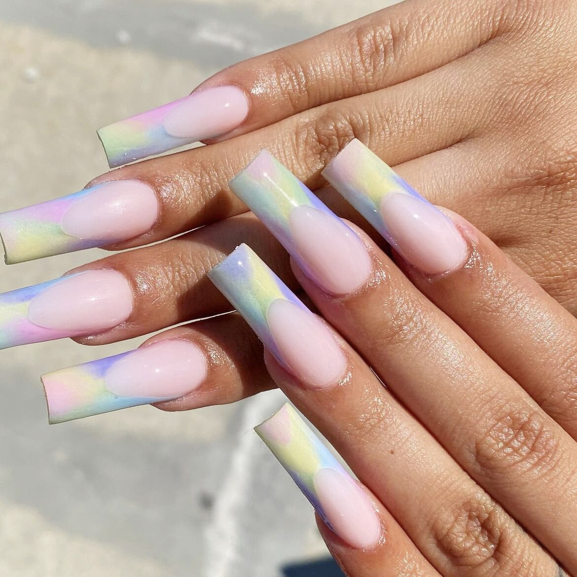 24Pcs Wearable False Nails with glue Long Ballerina Pink Press On Nails French Full Cover Coffin Fake Nails tip with rhinestones