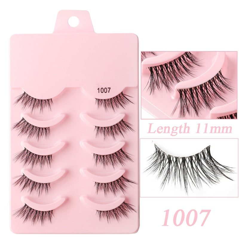 Faux Cils 5/10 Pairs Half Lashes Cat Eye Handmade Soft Fluffy Mink False Eyelashes Half Lashes maquillage