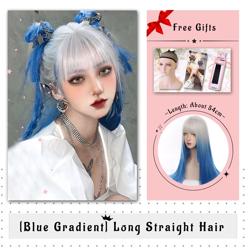 Brown Black Gold Wool Roll Synthetic Wig For Women Long Roll Wig Bangs Cosplay Party Heat Resistant Hair