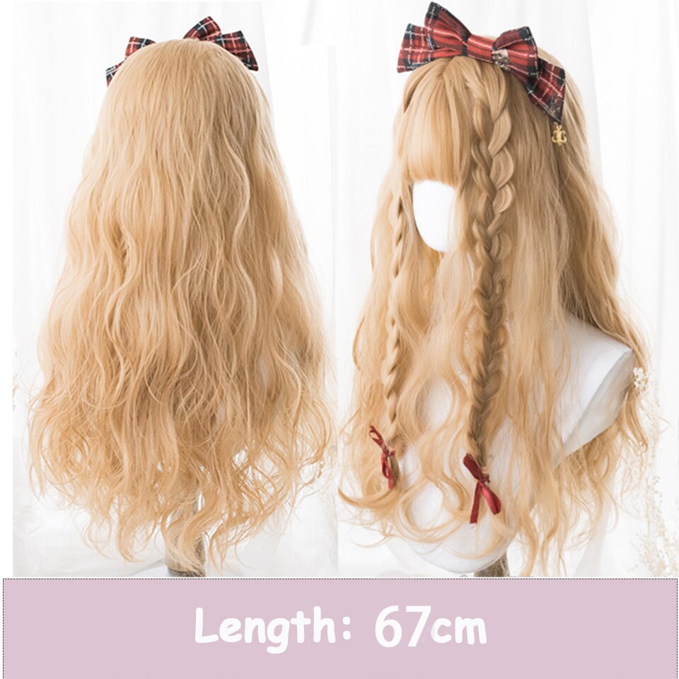 Synthetic Long Wavy Women Light Pink Gradient Mixed Color Lolita Cosplay Heat Resistant Party Wig