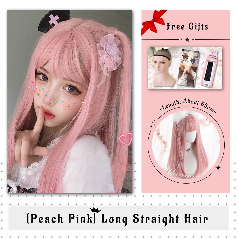 Brown Black Gold Wool Roll Synthetic Wig For Women Long Roll Wig Bangs Cosplay Party Heat Resistant Hair