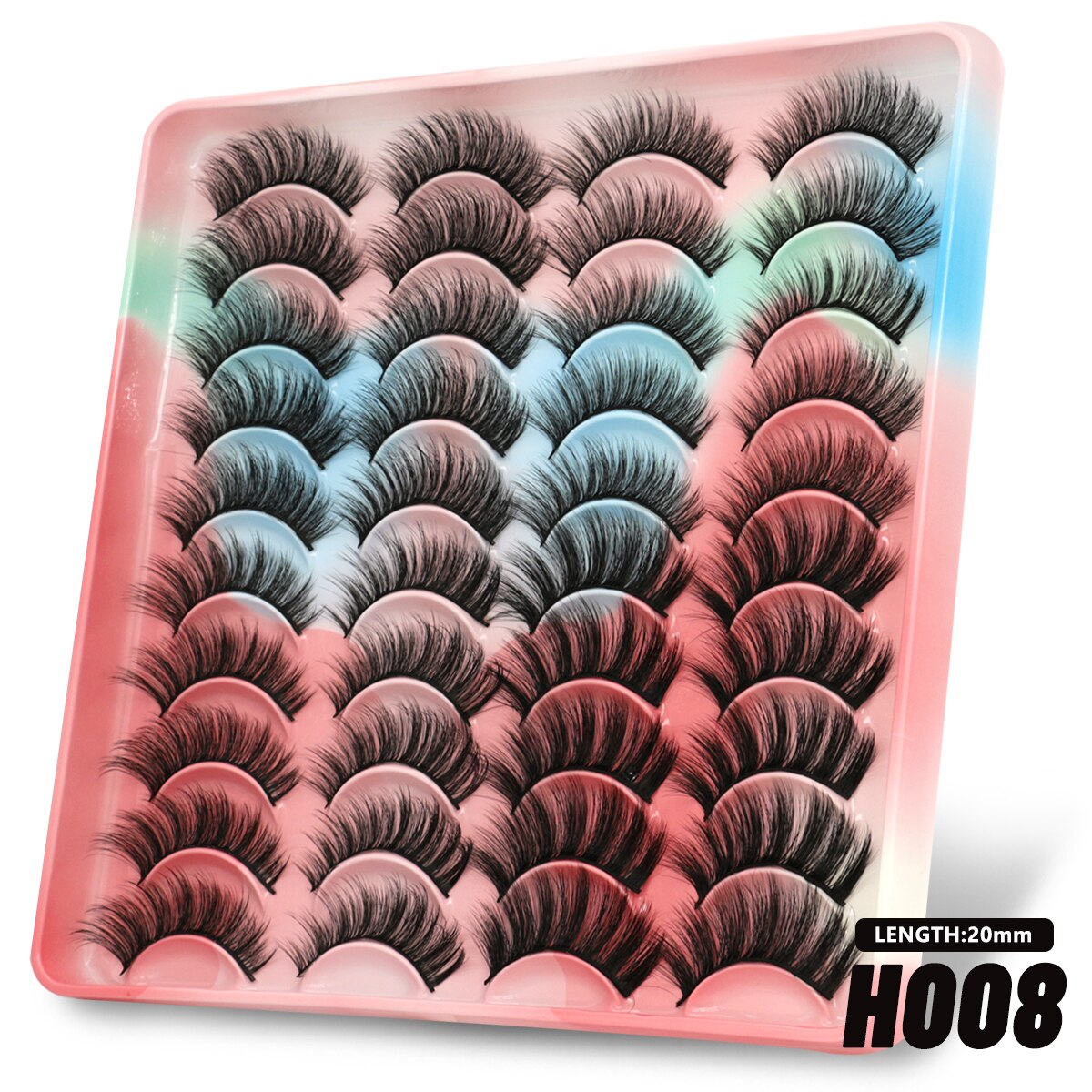 Russian Strip Lashes 5/10/20 Pairs Fluffy Mink Lashes 3D False Eyelashes Russian Eyelashes D Curl Fake Eyelashes