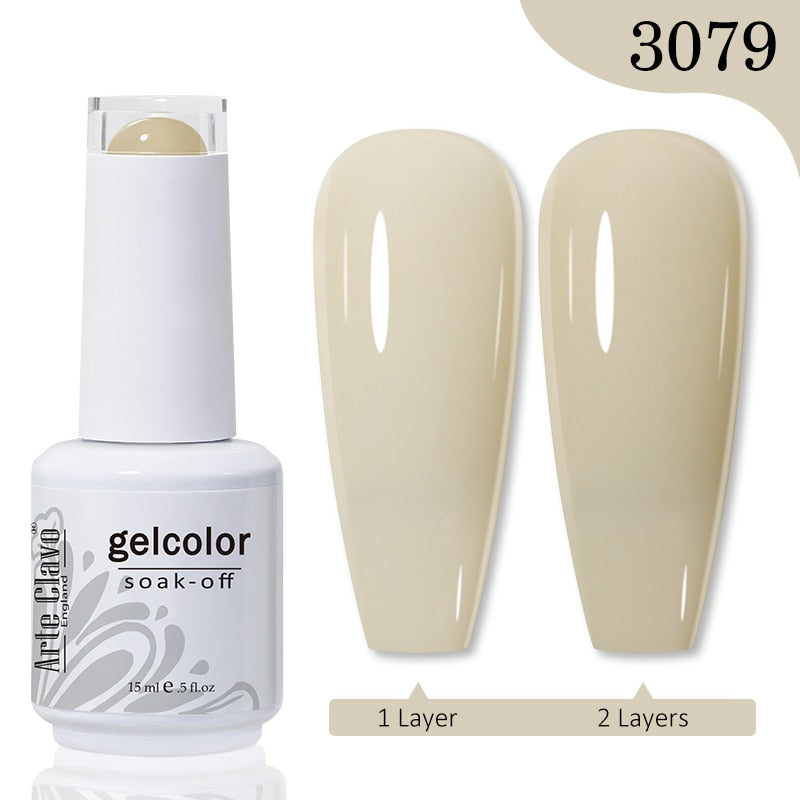 Gel Nail Polish 15ml Nude Pink Soak Off LED UV Lacquer Varnish Semi Permanent Top Base Coat Nail Art Gellak Manicure