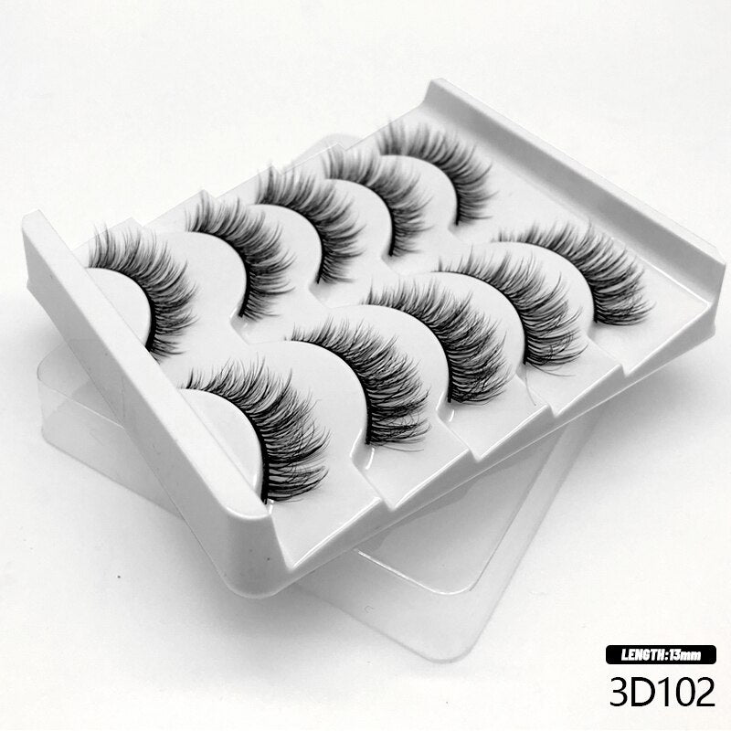 5/7 Cat Eye 3D Mink Lashes Natural Eyelashes Winged End Eye Elongated  False Eyelashes lashes Extension
