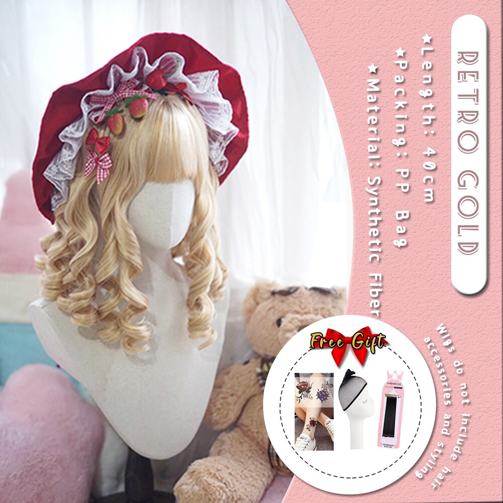 Extra Long Curly Hair with Bangs Cosplay Party Lolita Synthetic Wigs Heat Resistant Fiber