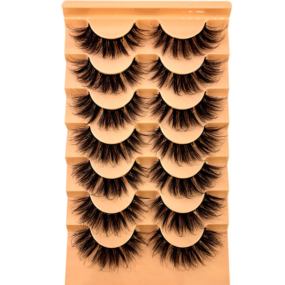 Reusable mink eyelashes 25mm lashes fluffy messy 3D mink lashes 3 pairs natural Long Thick false eyelashes extension