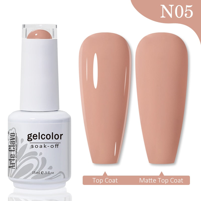 Gel Nail Polish 15ml Nude Pink Soak Off LED UV Lacquer Varnish Semi Permanent Top Base Coat Nail Art Gellak Manicure
