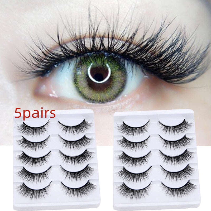 4 Pairs Eyelashes Extension Natural False Eyelashes Cross Long Winged Eyelash End Eye Elongated Big Eye Lashes Lolita Eyelashes