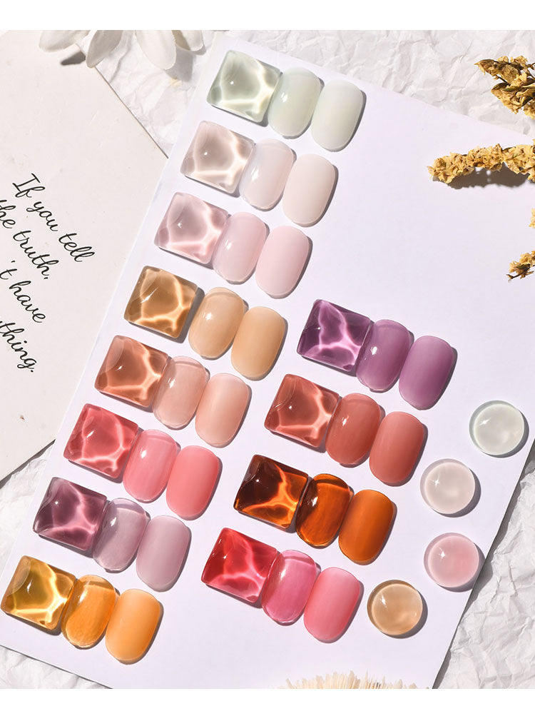 Jelly nude gel Nail Polish Pudding Translucent  Nude Gel Nail Polish UV Gel Semi Permanent Varnish 15ML Large Capacity Gel