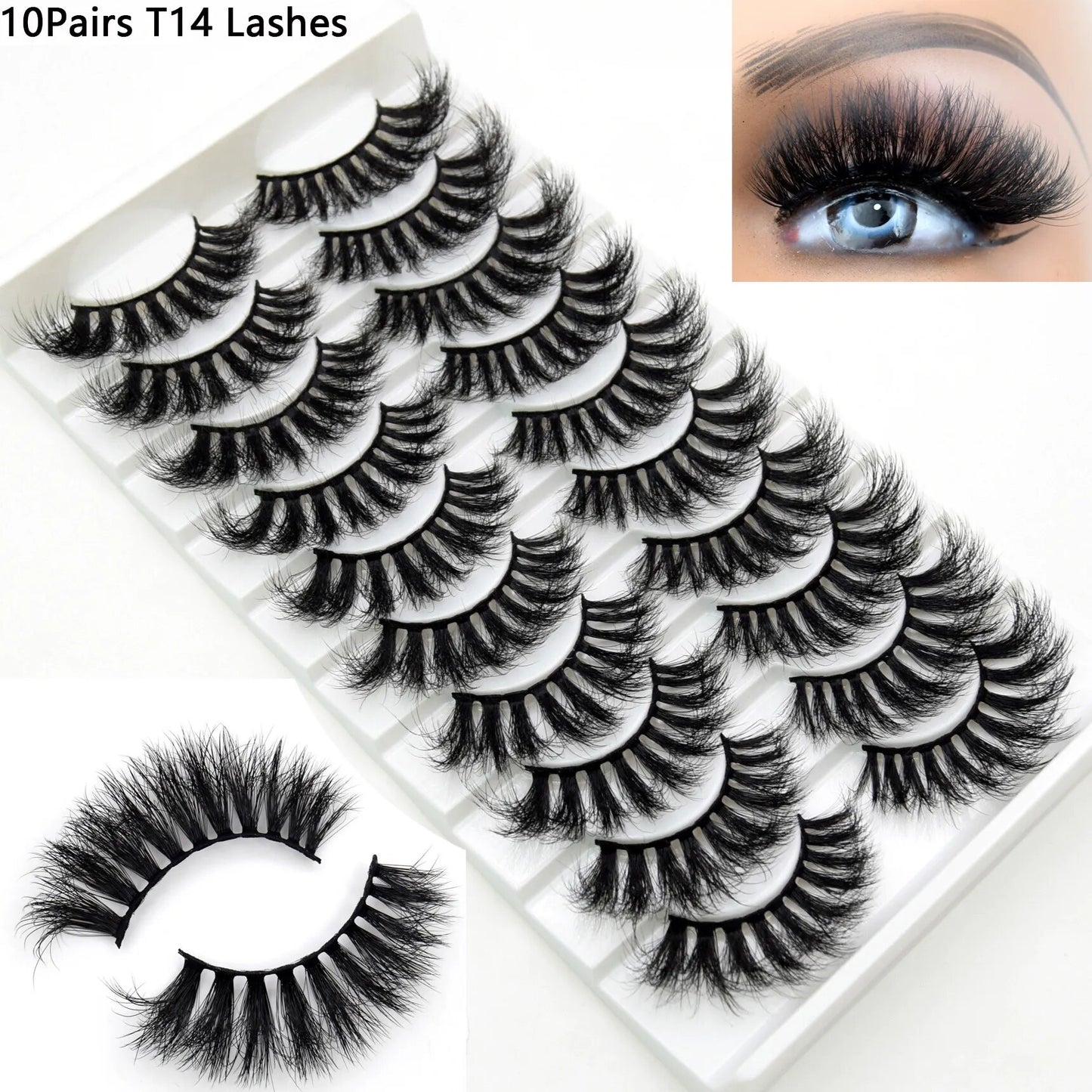 5paris/10pairs Faux Mink Eyelashes Make Up False Cils Hand Made Fake Eyelashes Wholesale Thick Eyelashes Extension