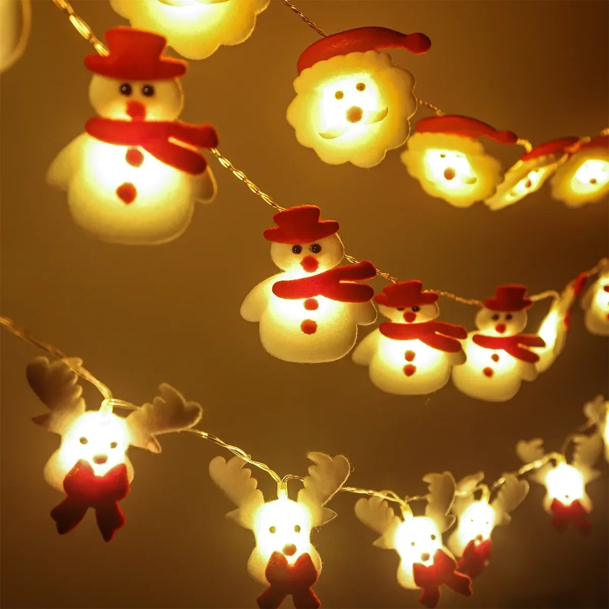 Cristmas Tree Snowman Christmas LED Garland String Lights Merry Christmas Decor for Home Ornament Happy New Year Gifts