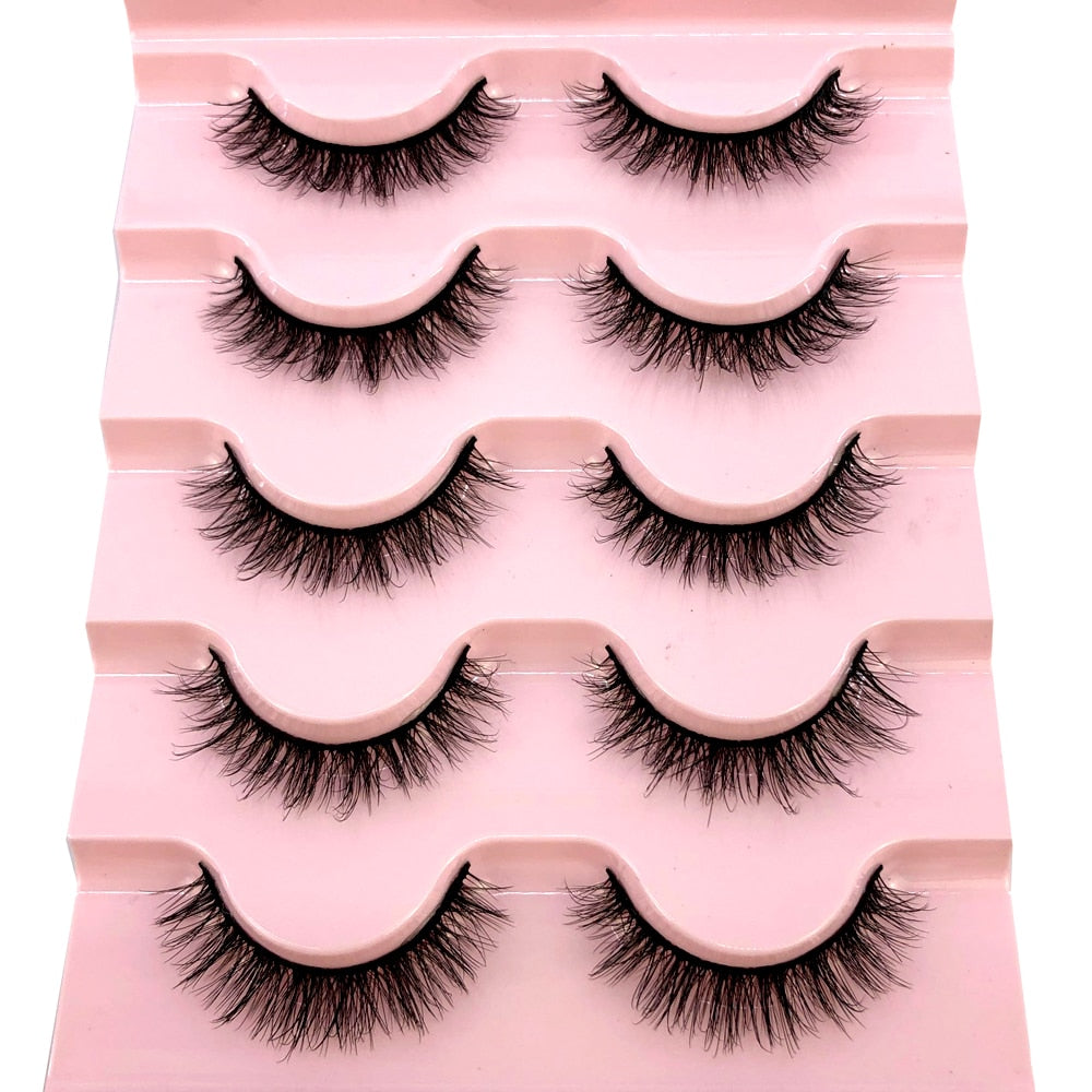 2/4/6pairs natural false eyelashes fake lashes long 3D mink extension