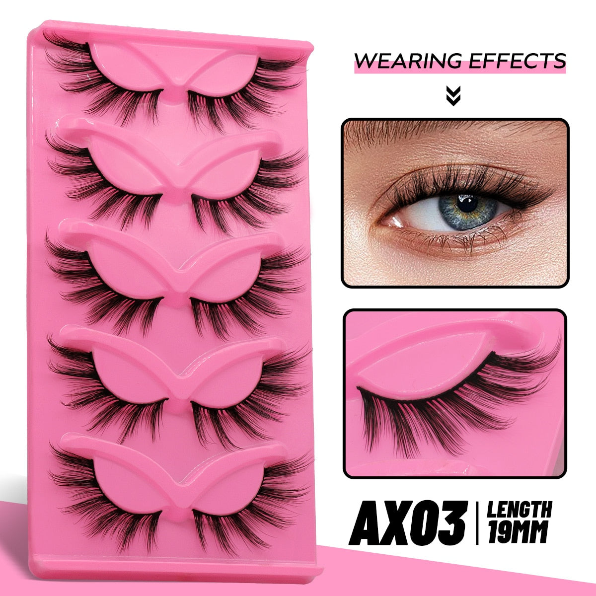 Cat Eye Lashes Faux Mink Eyelashes Natural long Manga Lashes Winged End Eye Elongated Eyelashes Fake Lashes