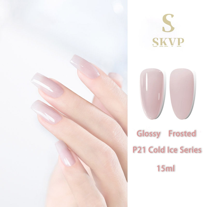 Jelly nude gel Nail Polish Pudding Translucent  Nude Gel Nail Polish UV Gel Semi Permanent Varnish 15ML Large Capacity Gel