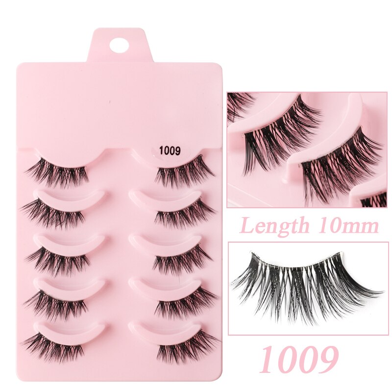 Faux Cils 5/10 Pairs Half Lashes Cat Eye Handmade Soft Fluffy Mink False Eyelashes Half Lashes maquillage