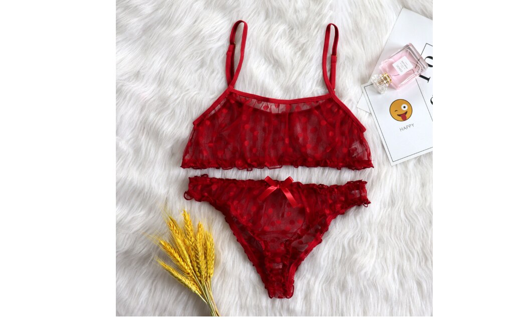 Women Sexy Lingerie Mesh Perspective Lace Seamless Bra Brief Sets Sexy Underwear Set Sensual Lingerie Erotic Sex Costume