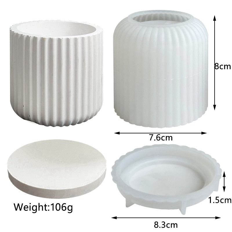 Storage Boxes with Lids Silicone Molds Ornaments Jars Bottles Gypsum Concrete Mold Resin Mold DIY Candle Cup Mold Flowerpot Mold