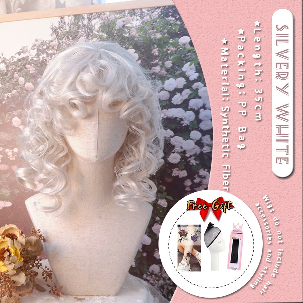 Extra Long Curly Hair with Bangs Cosplay Party Lolita Synthetic Wigs Heat Resistant Fiber