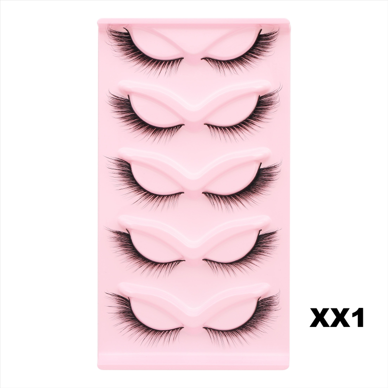 5/7/10Pairs Cat Eye Lash False Eyelashes Natural Faux Mink Eyelashes