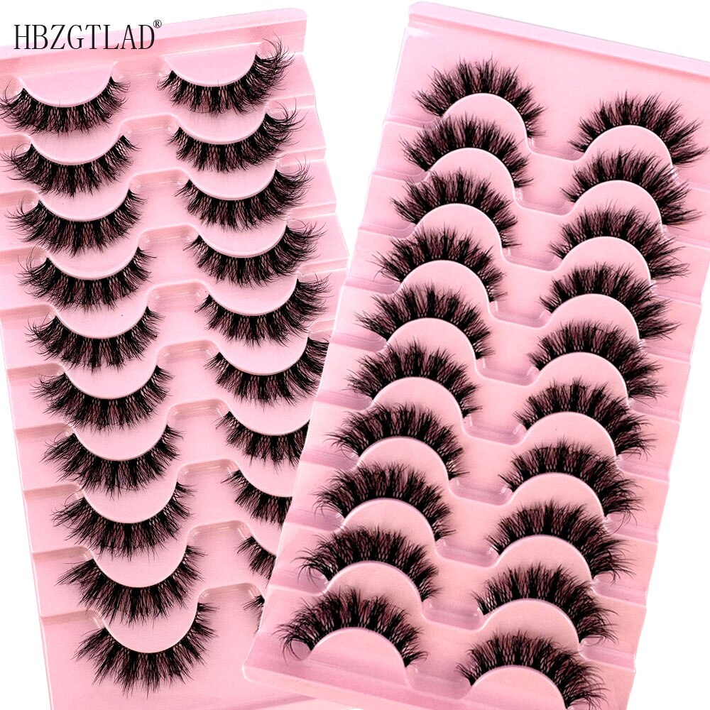 Invisible band Lashes 10 Pairs 3D Faux Mink Lashes Natural short Transparent Terrier Lashes Clear Band Soft Eyelashes Extension