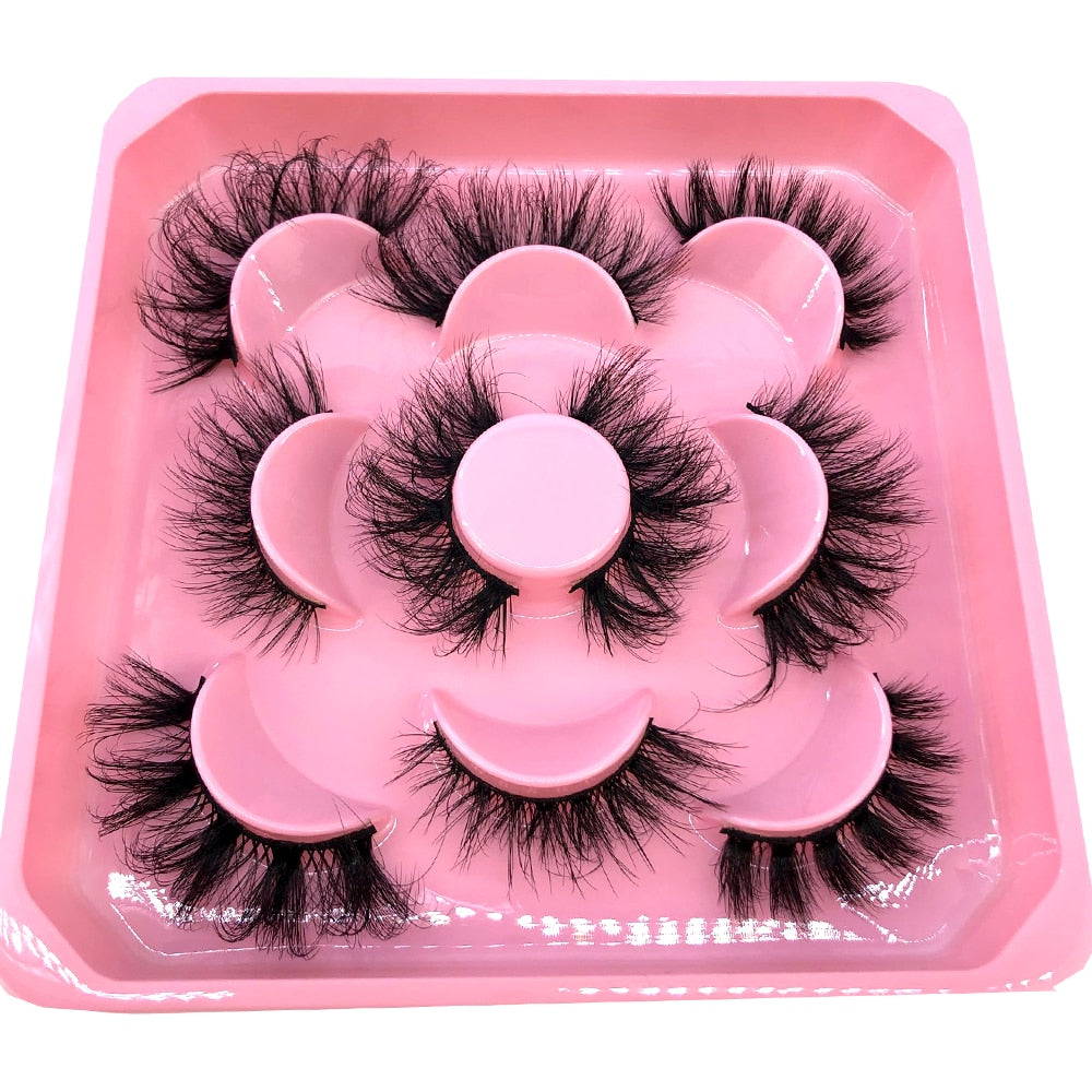 2/4/6pairs natural false eyelashes fake lashes long 3D mink extension