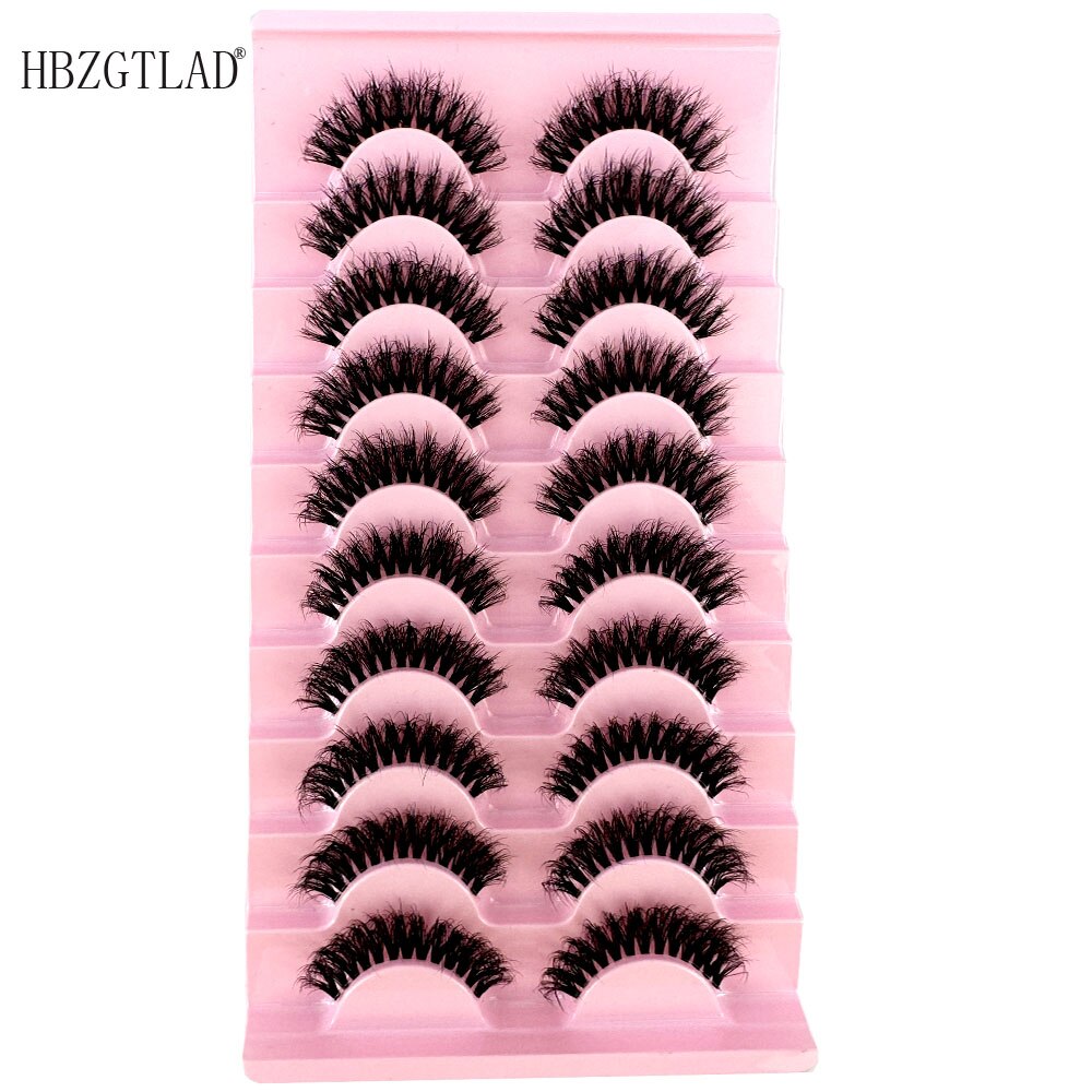 10pairs Mink Eyelashes Invisible Band Lash Extension Natural False Eyelashes Cross Cluster Fairy 3D Faux Big Eye Long Fake Lashes