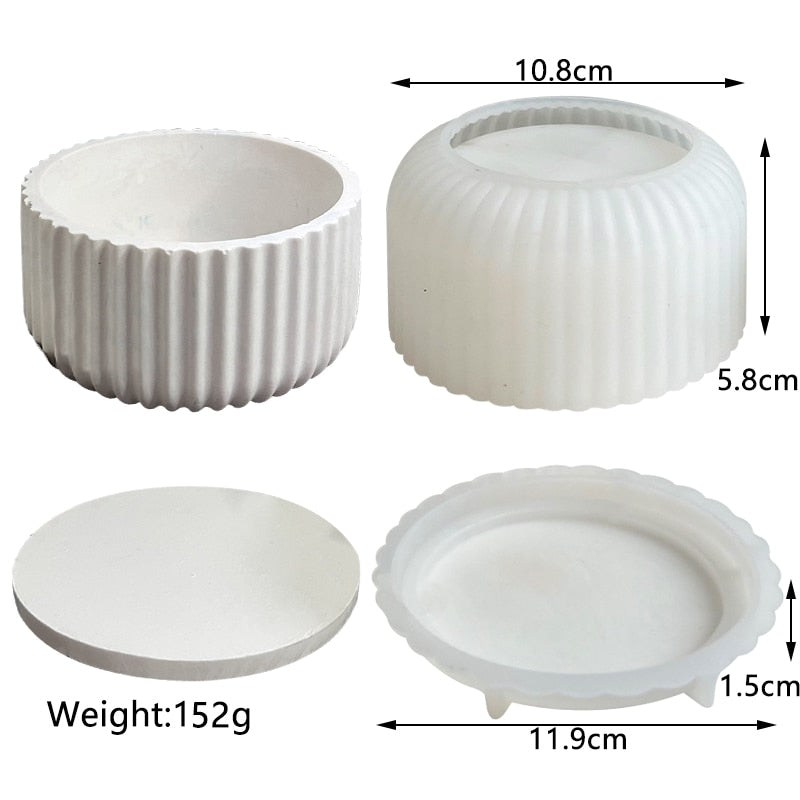 Storage Boxes with Lids Silicone Molds Ornaments Jars Bottles Gypsum Concrete Mold Resin Mold DIY Candle Cup Mold Flowerpot Mold