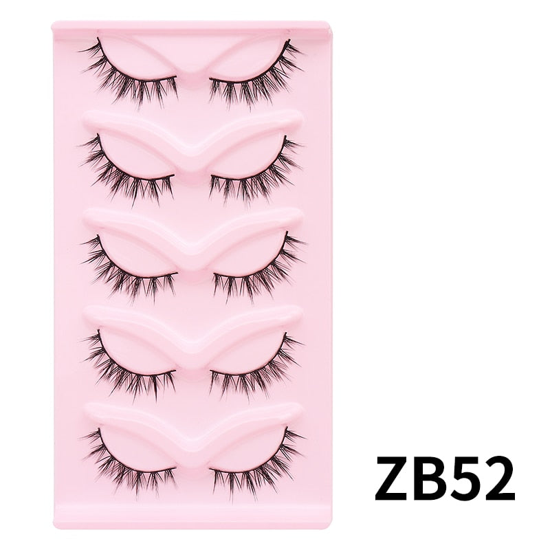 5/7/10Pairs Cat Eye Lash False Eyelashes Natural Faux Mink Eyelashes
