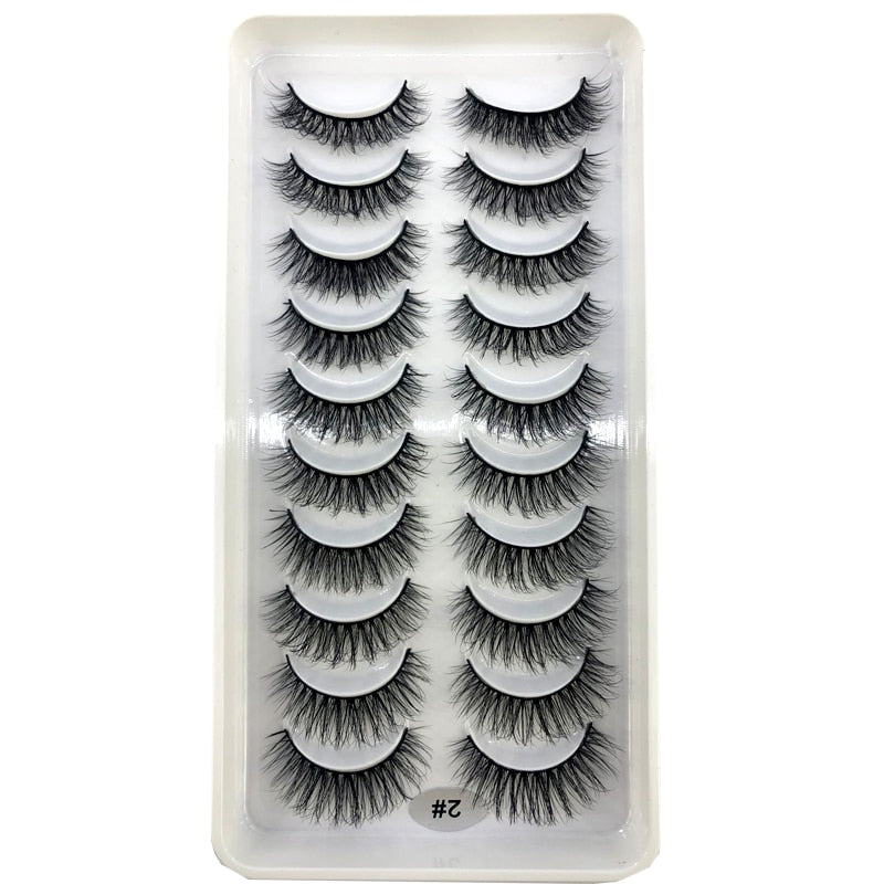 Short lashes 10 Pairs 3D Mink Lashes Natural Eyelash Dramatic False Eyelashes Faux Cils Fake Eyelash Extension maquiagem