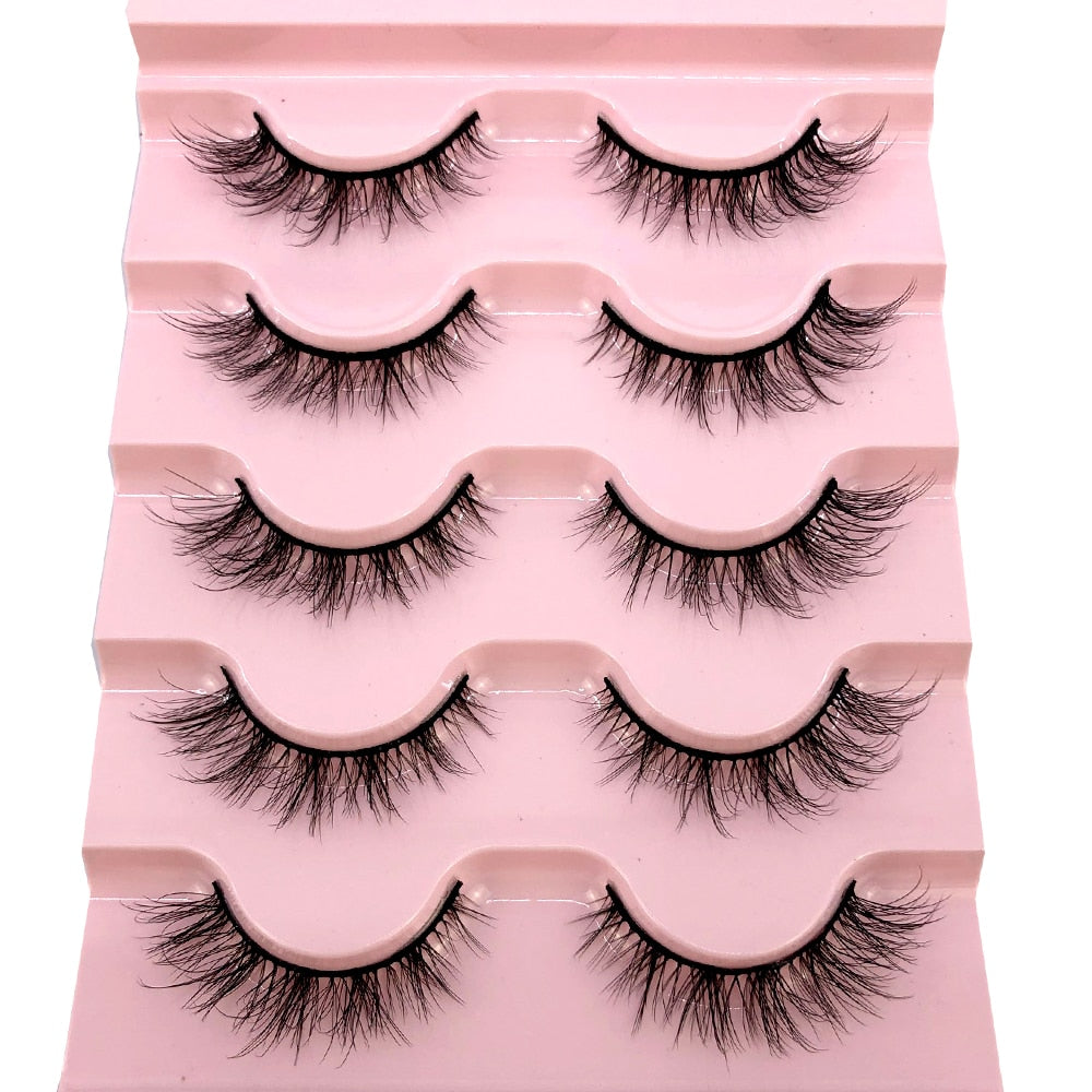 2/4/6pairs natural false eyelashes fake lashes long 3D mink extension