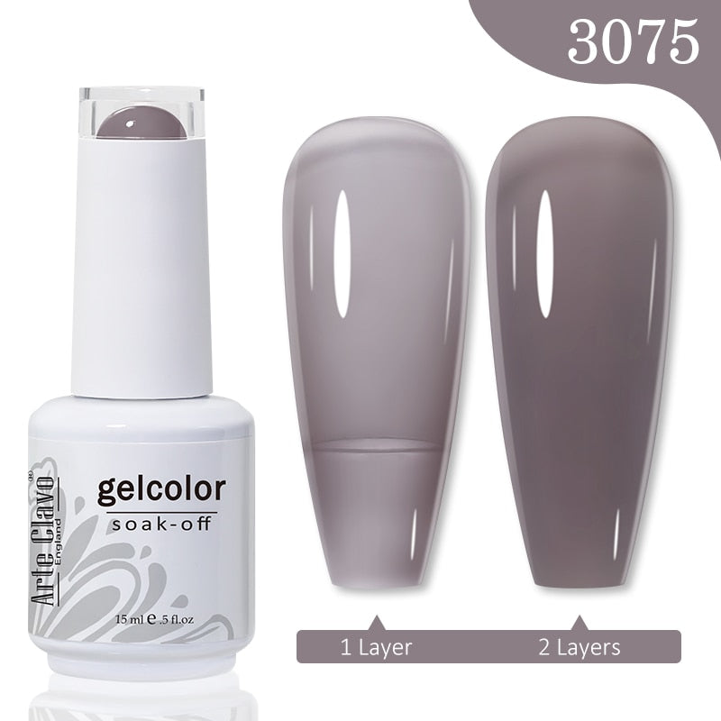 Gel Nail Polish 15ml Nude Pink Soak Off LED UV Lacquer Varnish Semi Permanent Top Base Coat Nail Art Gellak Manicure