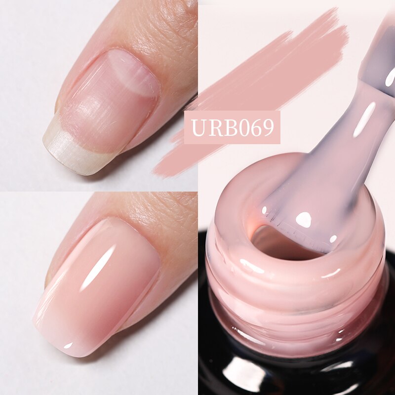 Aurora Rubber Gel Nail Iridescent Pearl Effect Metallic Mirror Nails Manicure Soak Off UV LED No Wipe Top Coat Base Gel
