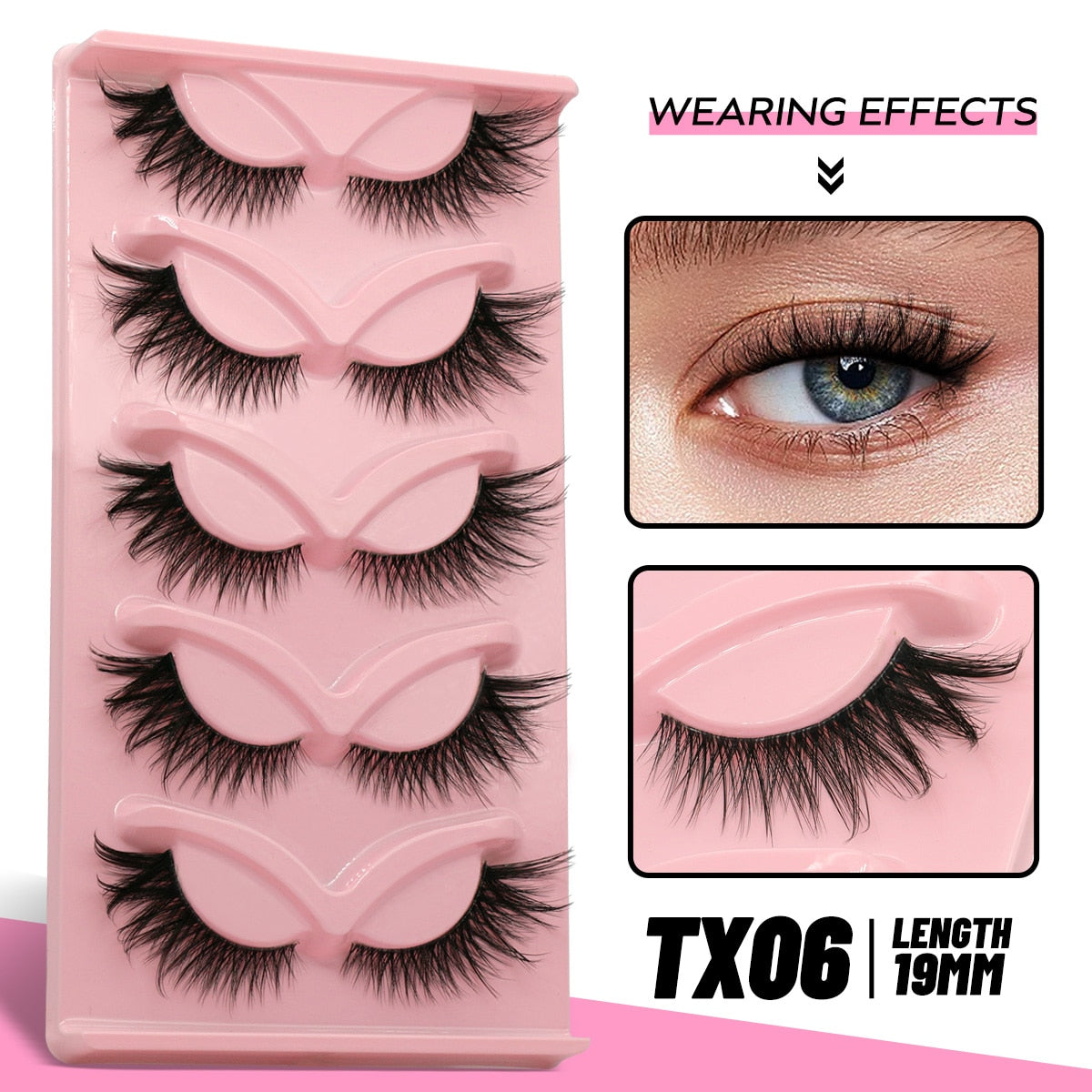 Cat Eye Lashes Faux Mink Eyelashes Natural long Manga Lashes Winged End Eye Elongated Eyelashes Fake Lashes