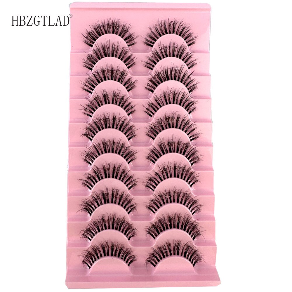10pairs Mink Eyelashes Invisible Band Lash Extension Natural False Eyelashes Cross Cluster Fairy 3D Faux Big Eye Long Fake Lashes