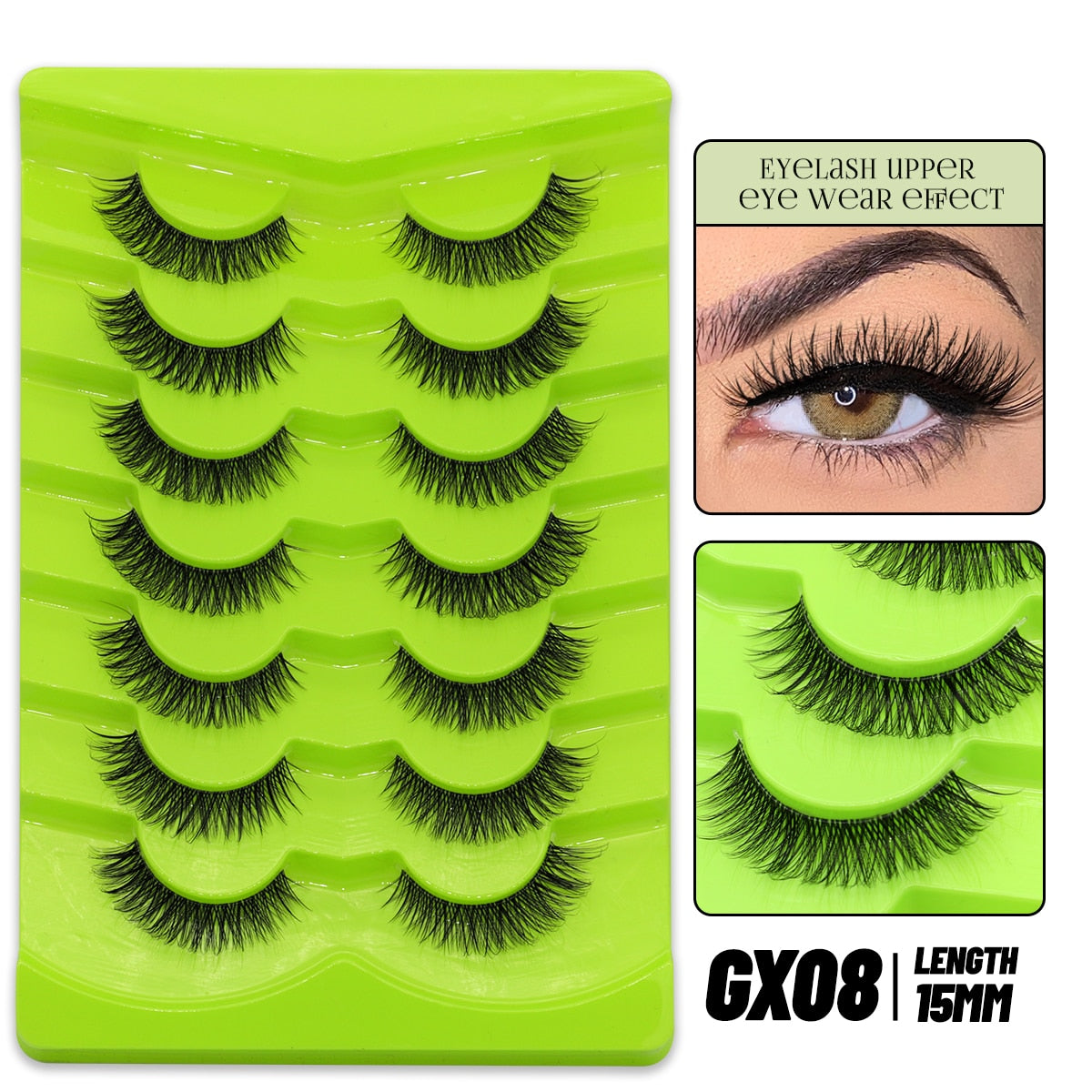 Cat Eye Lashes Natural long Clear Band Lashes Faux Mink Eyelashes Winged End Eye Elongated Eyelashes Fake Lashes Soft