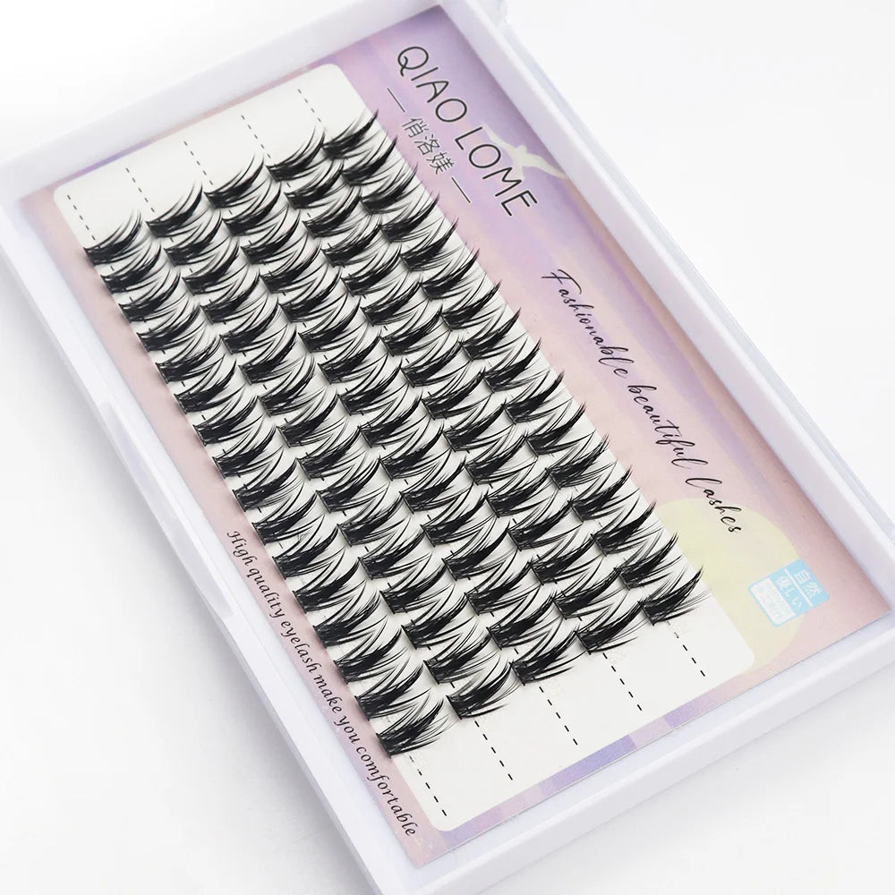 fake eyelashes 1/box 80 bundle natural Russian 3D individual manga eyelash clusters