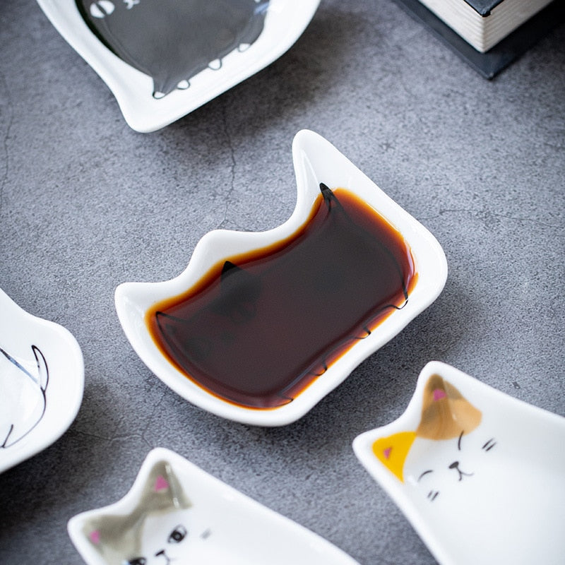 Japanese Style Ceramic tiny Plate Creativity Home Soy Sauce Vinegar Mustard Seasoning  Animal Ceramic Dish Kitchen