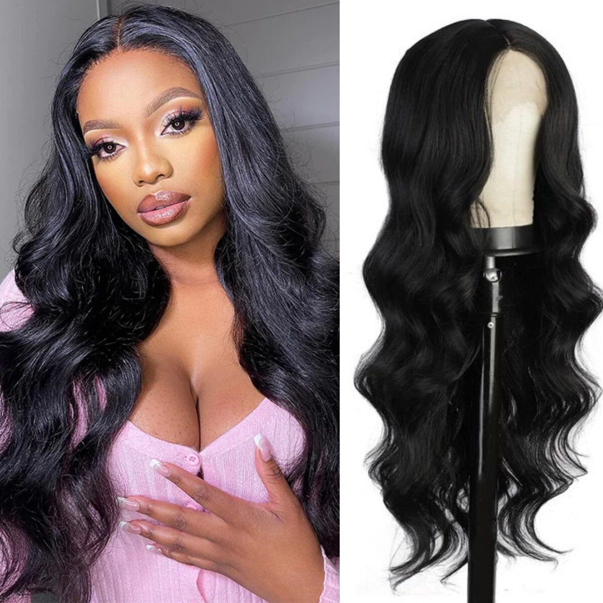 Burgundy Wig Glueless Pre Plucked Hairline Wig With Baby Hair Synthetic Lace Wigs For Women Body Wave Heat Resistant Fiber