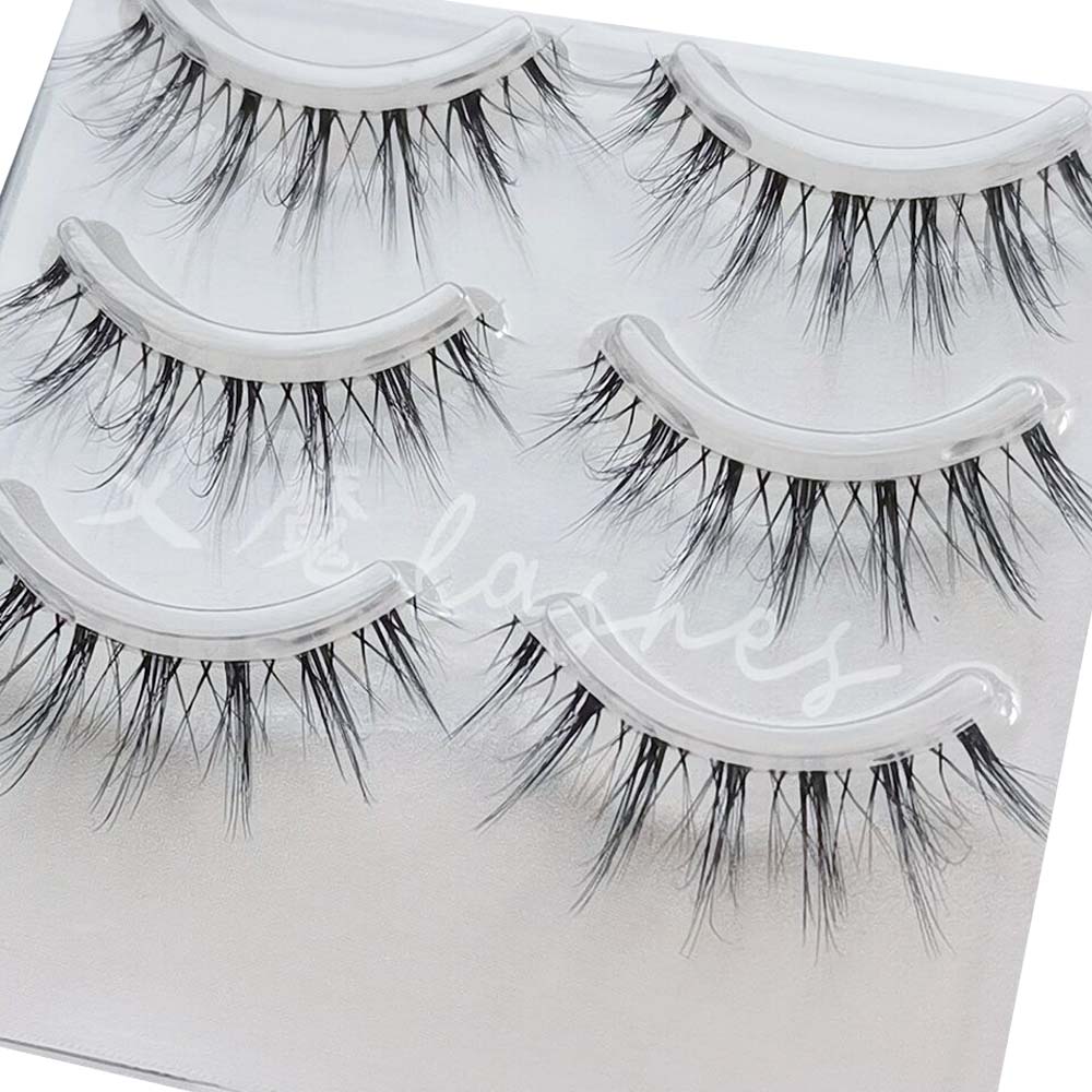 Mink Eyelashes 3 pair reusable false eyelashes invisible band