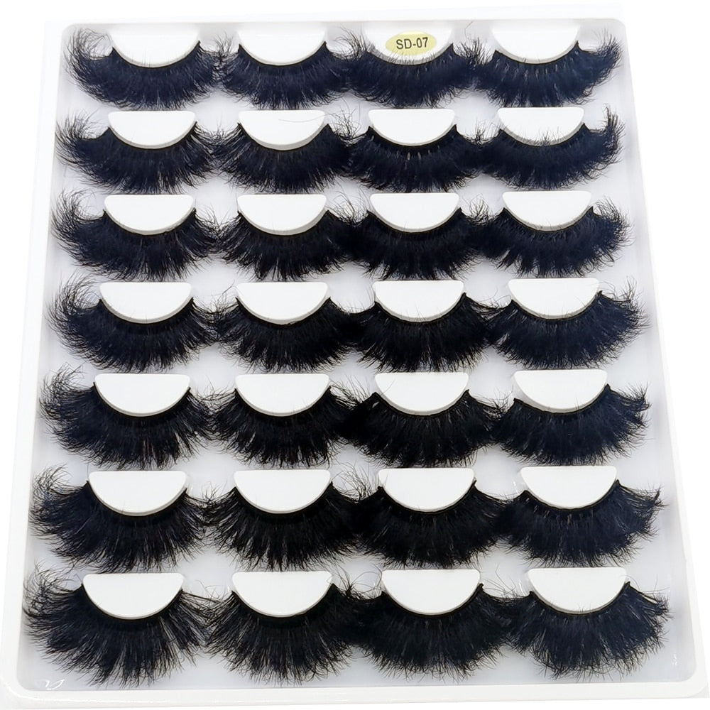 Lashes 14 Pairs Eyelashes Faux Mink Eyelashes Long Lasting Fluffy 25mm Mink Lashes Dramatic Volume lashes Extension Thick Long