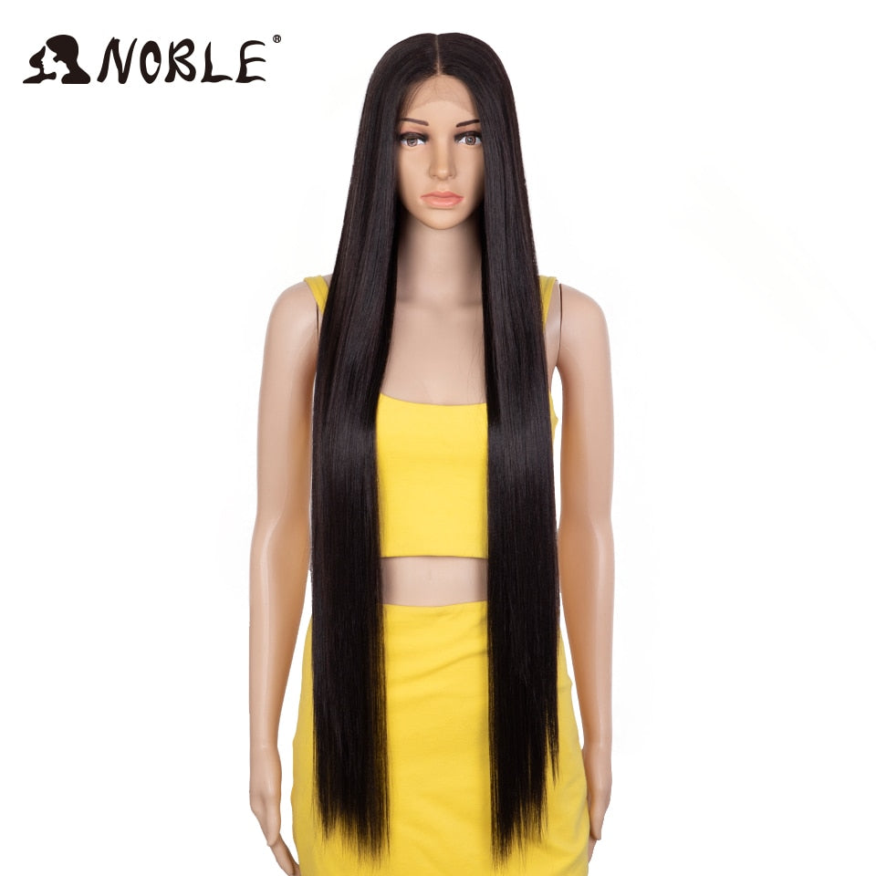 Noble Cosplay Wigs Long Straight Synthetic Lace Wig 38 Inch Pink Ombre Blonde Wig Synthetic Lace Wig